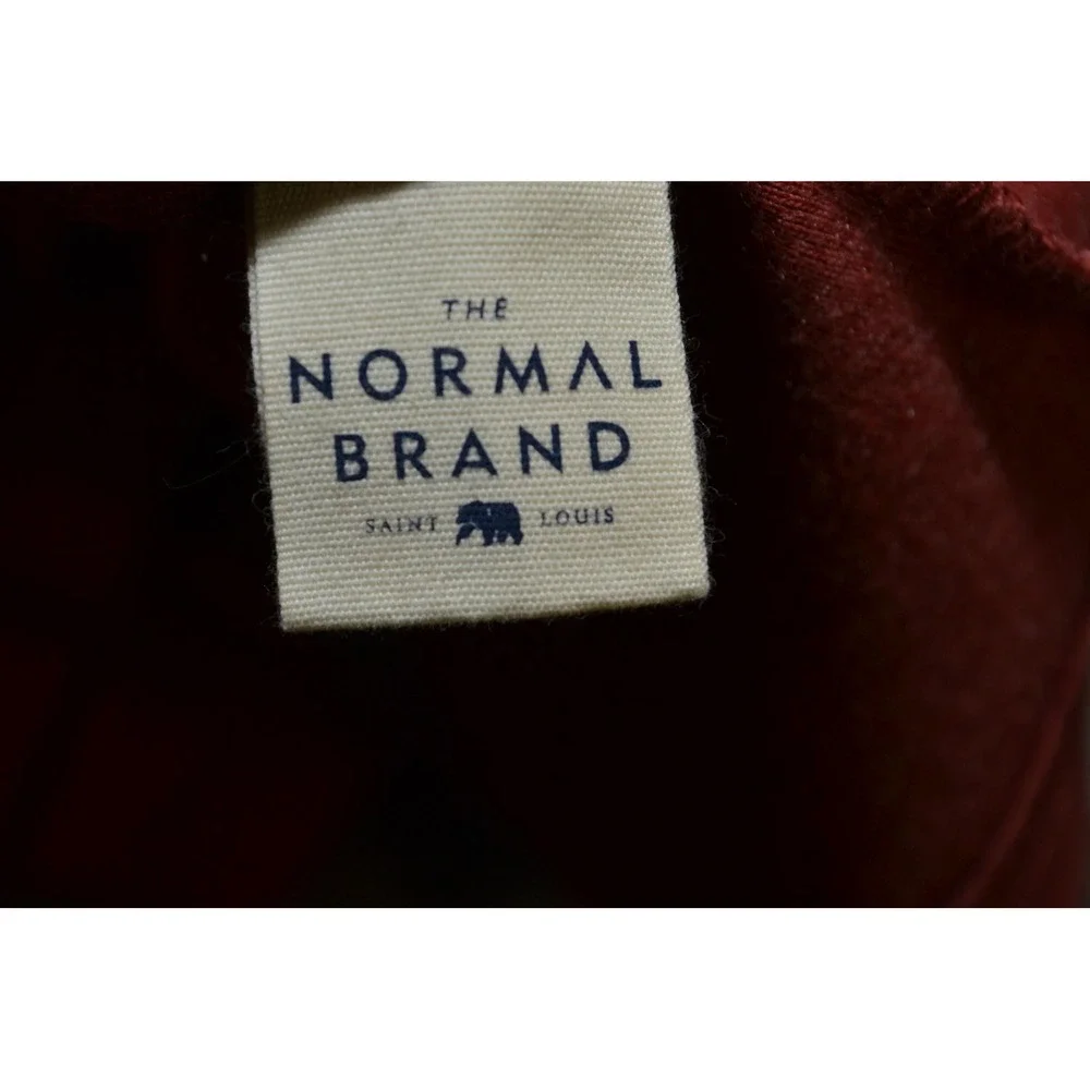 The Normal Brand Sweater‎ Mens Large Red Quarter Zip Mock Neck Long Sleeve